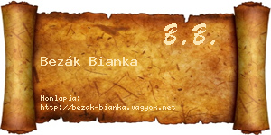 Bezák Bianka névjegykártya